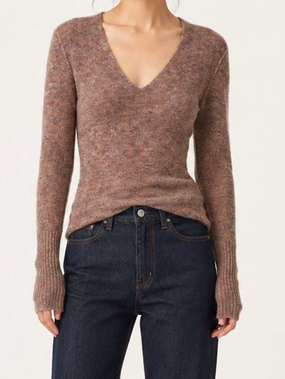 Aritzia Wilfred Italian Yarn Mohair Wool V-Neck Sweater XS